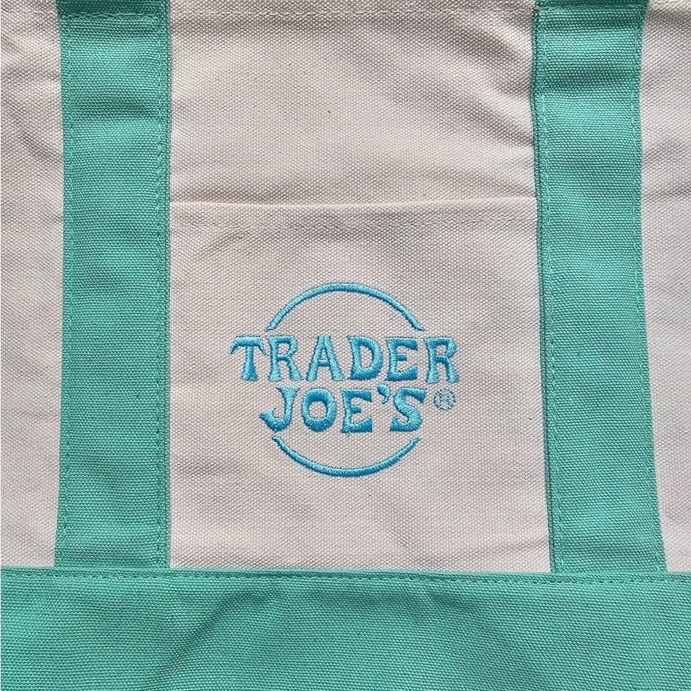 Trader Joe's Mini Pastel Canvas Tote Bag - Picture 4 of 8